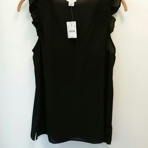 J Crew fac. Slvless v-neck tunic/ blouse